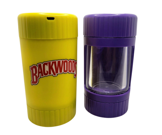 BACKWOODS GRINDER & STASH JAR W/ LIGHT