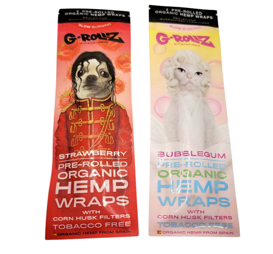 G-ROLLZ PRE-ROLLED ORGANIC HEMP WRAPS W/ CORN HUSK FILTER